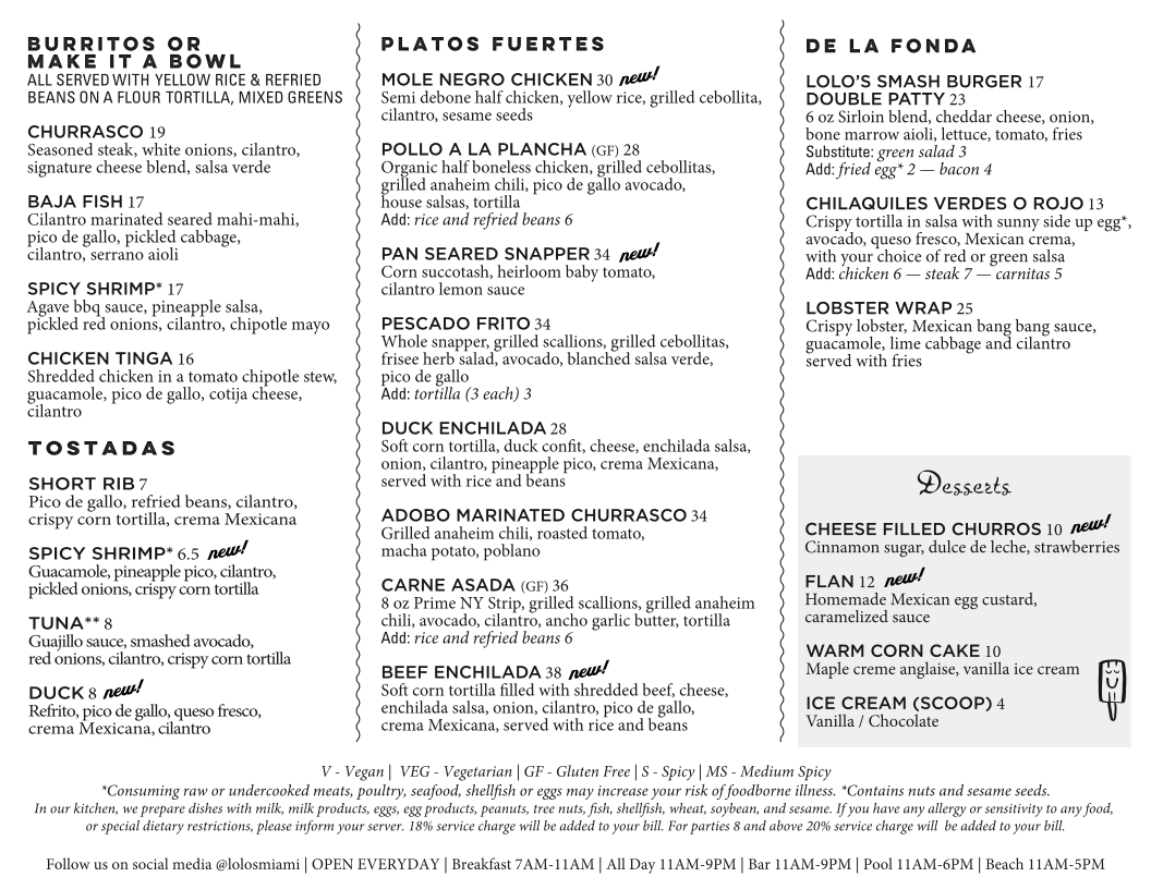 Lolo's Surf Cantina Menu - Image 2